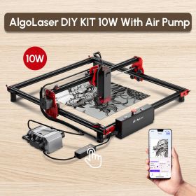 Algolaser DIY KIT 10W Woodworkers Laser Engraving Cutting Machine With Rotary Roller Air Assist CNC Table 40*40cm CNC Engraver (Color: DIY 10W - AAP)